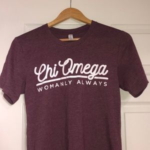 Sorority Chi Omega T Shirt Burgundy Small